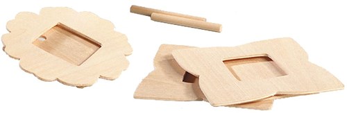 Marco de fotos de madera mini juguete creativo 3 piezas para niños-2