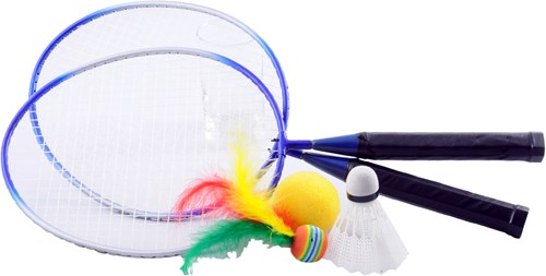 HOT Sports + Toys set de bádminton para niños con volante y raquetas coloridas