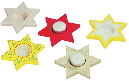Beleduc portavelas estrella set creativo madera para decorar
