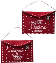 Boltze Home bolsa de regalo de fieltro rojo 15x21cm - envoltorio festivo