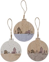 Boltze Home bola de Navidad colgante casas madera fieltro 13cm decoración