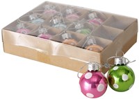 Boltze Home bola de Navidad cristal mini set 12 piezas con decoración de lunares