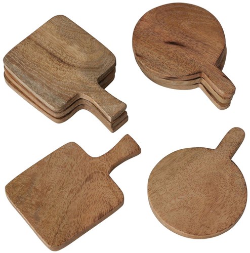 Boltze Home posavasos madera forma tabla de cortar 4 piezas decorativos