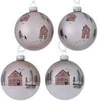 Boltze Home bola de Navidad cristal casas decoración árbol 8 cm