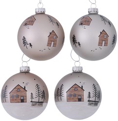 Boltze Home bola de Navidad cristal casas decoración árbol 8 cm