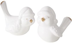 Boltze Home figura de pájaro dolomita blanco 9cm decoración navideña