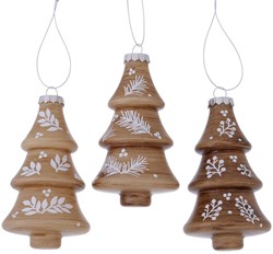 Boltze Home adorno navideño árbol vidrio marrón 13,5cm decoración lujo