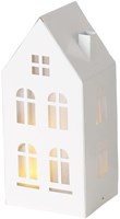 Boltze Home casita decorativa metal LED blanca luz ambiente 22,3cm