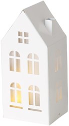 Boltze Home casita decorativa metal LED blanca luz ambiente 22,3cm