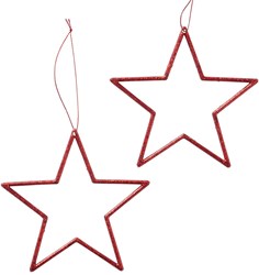 Boltze Home colgante estrella de Navidad rojo plástico 2 piezas 12x12cm decoración