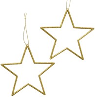Boltze Home colgante estrella dorada 12cm set de 2 decoración navideña