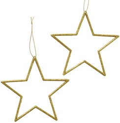 Boltze Home colgante estrella dorada 12cm set de 2 decoración navideña