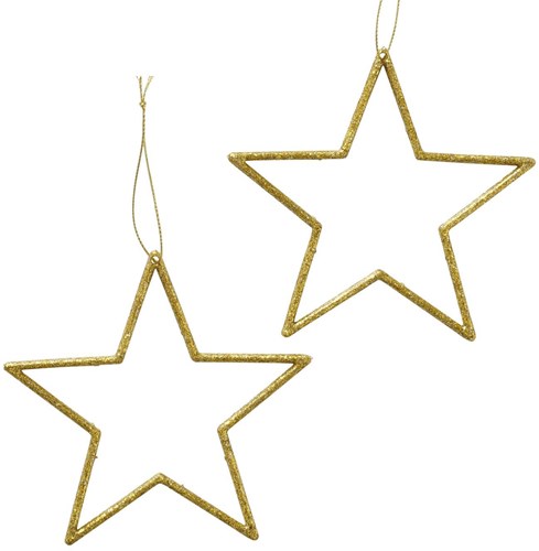 Boltze Home colgante estrella dorada 12cm set de 2 decoración navideña
