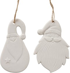 Boltze Home adorno Papá Noel porcelana blanco decoración Navidad 10x0,5cm