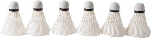 Angel Sports volantes bádminton pluma blancos 6 unidades en tubo 4,5-5 gramos