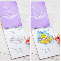 Libro para colorear mágico con agua - Bajo el mar - Juguete reutilizable-3