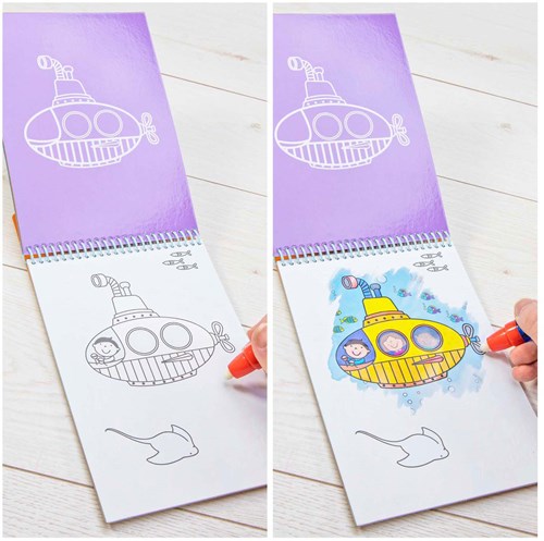 Libro para colorear mágico con agua - Bajo el mar - Juguete reutilizable-3