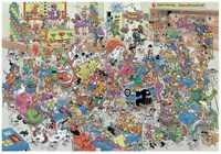 Jumbo puzzle Jan van Haasteren NK Mens Erger Je Niet 2000 piezas dibujo animado-2