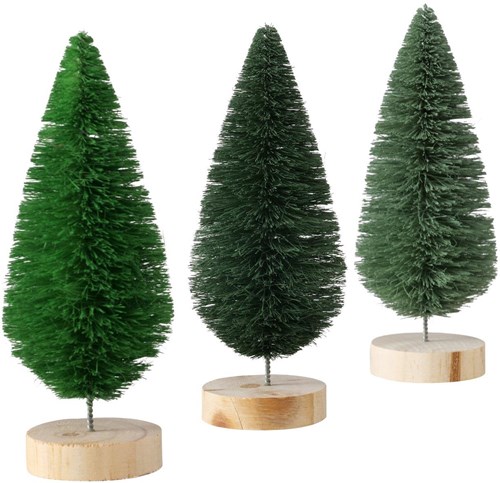 Boltze Home decoración árbol de Navidad verde sisal 16cm figura festiva