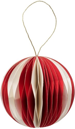 Boltze Home bola de Navidad decoración rojo-blanco papel mate Ø9cm árbol