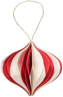 Boltze Home bola de Navidad ovalada papel rojo-blanco Ø10cm decoración