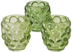 Boltze Home portavelas vidrio verde - decoración estructura de burbujas moderna