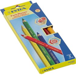 Lyra lápices de colores Colour Giants set - 6 colores, barnizados, extra gruesos