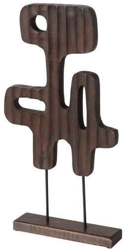 Boltze Home escultura decorativa madera de mango abstracta moderna 51cm marrón