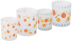 Boltze Home portavelas de vidrio naranja set de 2 decoración hogar