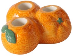 Boltze Home candelabro porcelana naranja decoración fruta 3 velas