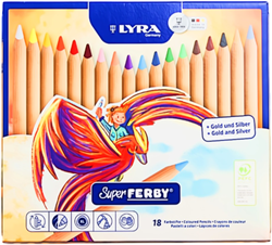 Lyra lápices de colores Super Ferby sin barnizar 18 colores en lata