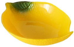 Boltze Home bol vidrio limón plato de servir veraniego amarillo