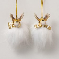Boltze Home adorno navideño reno decoración poliresina peluche 5,5x5x7cm