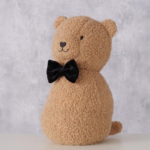 Boltze Home tope de puerta oso - peluche marrón de poliéster 22 cm