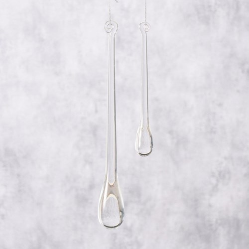 Boltze Home decoración navideña gota acrílica set 2 piezas transparente