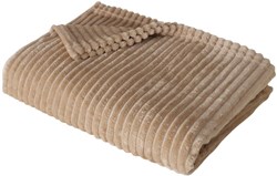 Boltze Home manta beige terciopelo acanalado 180x130cm manta de lujo
