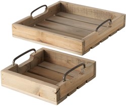 Boltze Home Dienblad hout 2-delig
