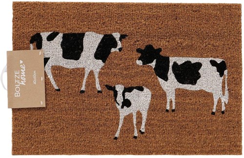 Boltze Home felpudo coco estampado vaca 60x40cm antideslizante entrada