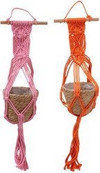 Boltze Home cesta colgante macramé multicolor para plantas 19x19x80cm