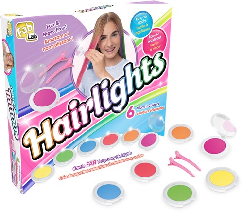 Goliath set de tizas para el pelo niños - FabLab Hairlights 6 colores lavables-3