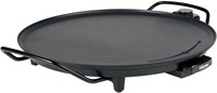 Plancha redonda 40 cm grill eléctrica de mesa gourmet negra