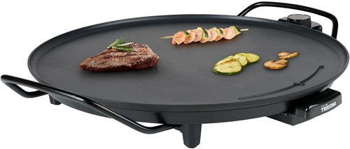 Plancha redonda 40 cm grill eléctrica de mesa gourmet negra-3