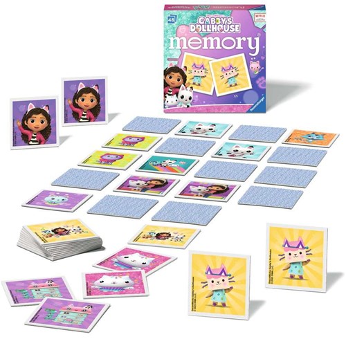 Ravensburger juego de memoria Gabby's Dollhouse mini memory cartas-2