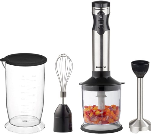 Tomado batidora de mano set acero inoxidable - potente mezclador 1000W con picadora