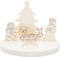 Eduplay belén de madera portavelas - set creativo para niños Navidad