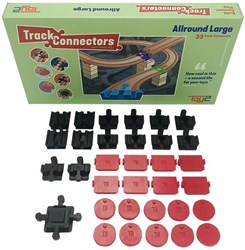 Toy2 Allround Set L - Set de adaptadores para trenes de madera Duplo y Brio