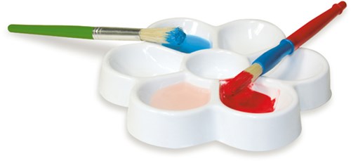 Eduplay paleta de pintura flor para mezclar colores plástico blanco