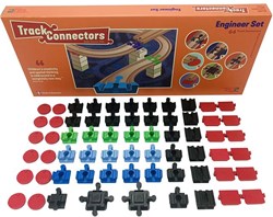 Toy2 conectores de vías - Engineer Set - 64 piezas - tren de madera