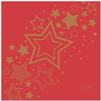 Duni Servetten Holiday Star Red 24x24cm
