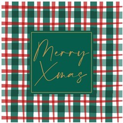 Duni servilletas accesorio de mesa navideño Xmas Check 24x24cm rojo